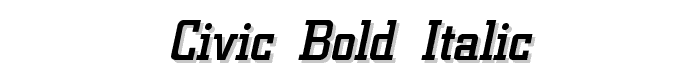 Civic Bold Italic font